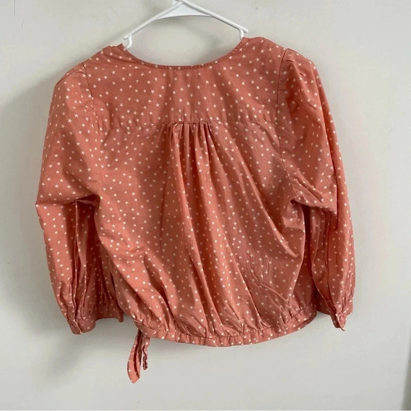 Madewell Wrap  Star Cross Over Scatter peach top Feminine Cottagecore Y2K Retro - Picture 4 of 8